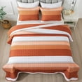 thumbnail image 1 of SURJDE Striped Quilt Set, Patchwork Striped Bedspread Coverlet, Soft Microfiber, Twin, 1 of 5