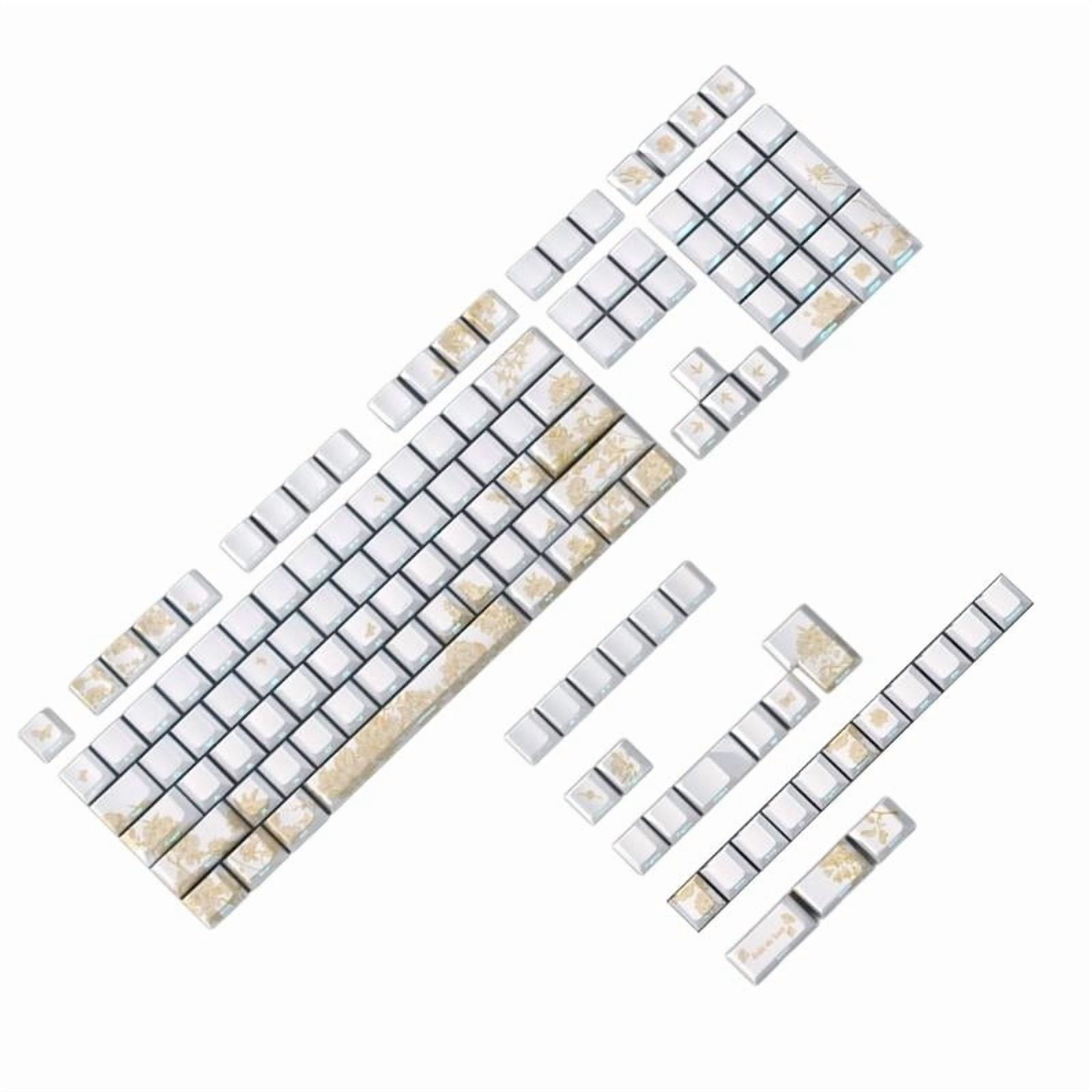 146/136 Keys Translucent Keycaps Platinums Embroidery PBT Side Print Backlit Shine Through Keycaps for M Keyboard