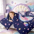 thumbnail image 4 of Manfei Funny Axolotl 7-Piece Twin Bedding,Kawaii Ocean Animal Bedding Comforter Set,Navy Blue Reversible, 4 of 7