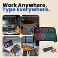 thumbnail image 4 of Mini Keyboard with Toucad-2.4GHz & Bluetooth Dual-Mode,7-Color Backlight, Multimedia Hotkeys, Rechargeable, for Android TV Box, Smart TV, Projector, PS3, PC, Tablet, Windows/iOS/Android, 4 of 5