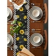 thumbnail image 5 of Table Runner Sunflower Bees Table Decoration for Kitchen Dinning Black White Buffalo Plaid Table Decoration for Indoor Outdoor Party Wedding Decor 13x72inch, 5 of 7