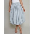 thumbnail image 6 of Douhoow Women Bubble Skirts Elegant Elastic High Waist Pleated Solid Color Long Skirt with Pockets, 6 of 9