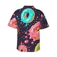 thumbnail image 3 of Kll Men'S Hawaiian Shirt Short Sleeve Button Down Beach Shirts-Donuts1, 3 of 8