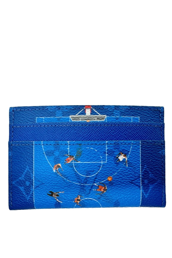 Pre-Owned Louis Vuitton Basketball Monogram Canvas Double Card Holder Blue