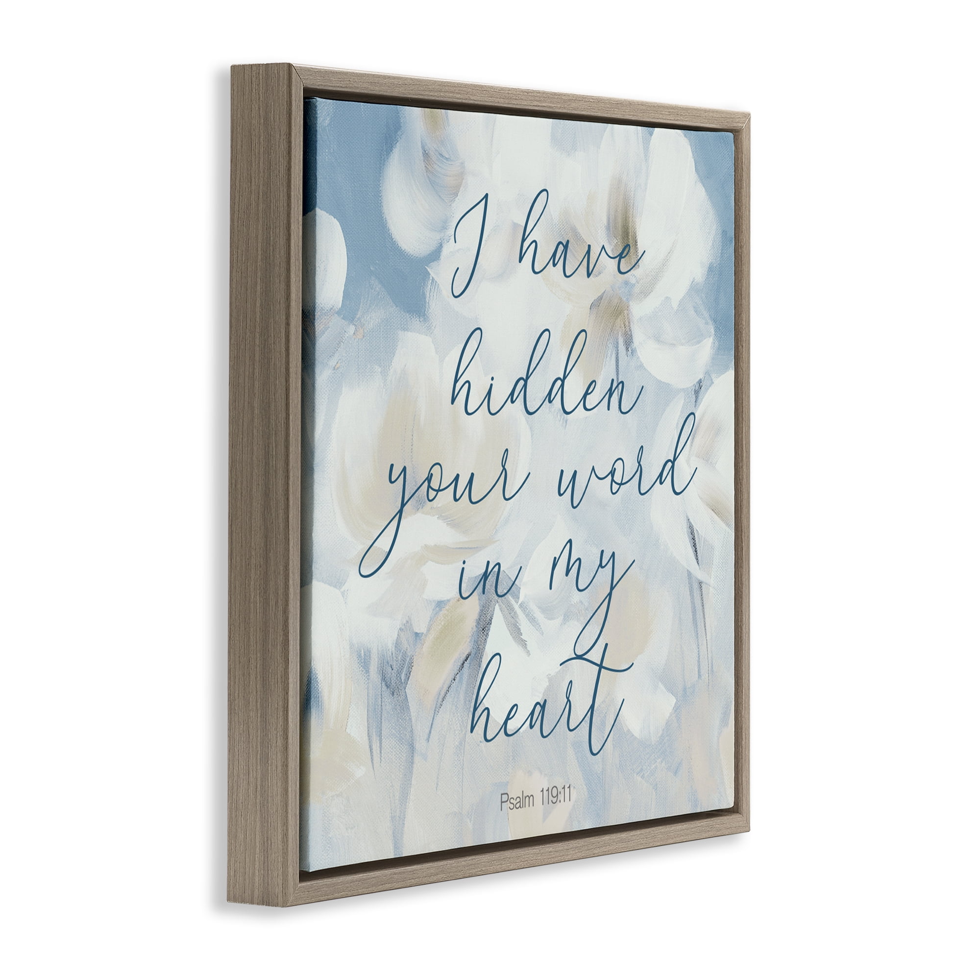 Stupell Industries Hidden Your Word In My Heart Brown Framed Floater Canvas Wall Art, design by Lanie Loreth