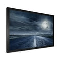 thumbnail image 2 of Designart 'Cloudy Full Moon Over Asphalt Road II' Nautical & Coastal Framed Art Print, 2 of 4