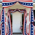 thumbnail image 7 of 4th of July Patriotic Fabric Bunting Swag,19.7X299inch Red White Blue Star Print Flag Ribbon, Independence Day Memorial Day Door Mantel Decor, 7 of 7