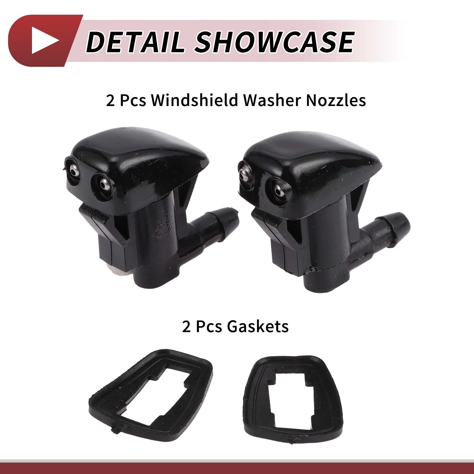Unique Bargains 2pcs Washer Nozzle for Toyota Corolla 2005-2008 Black Plastic