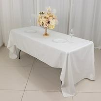 Balsa Circle 60" x 126" White Rectangular Cotton Tablecloth Party Wedding Reception Catering