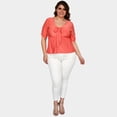 thumbnail image 4 of Blusa con moño en escote Roman Fashion modelo 1780 Coral Talla Extra 42, 4 of 5