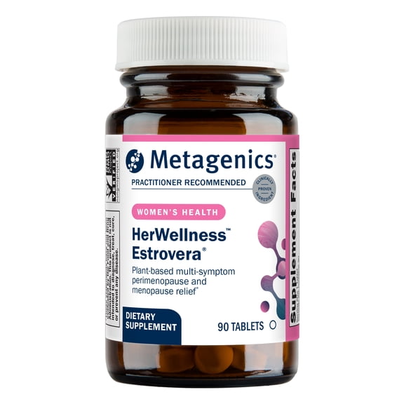 Metagenics Estrovera - Women's Health Supplement for Perimenopause & Menopause Support* - Contains Rhapontic Rhubarb Extract - Aids Hot Flashes & More* - Non-GMO & Gluten-Free - 90 Tablets