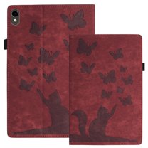 XYX Case for Lenovo Tab P11 Plus, Butterfly Cat Slim Folio Stand Cover for Lenovo Tab P11 11.0 inch 2020 Model (TB-J606F/J606X), Red