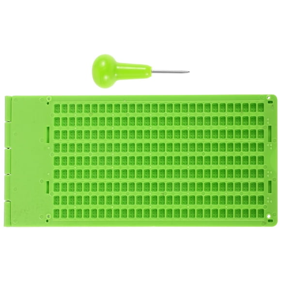 1 Set Braille Printer Braille Aids Braille Plate For Blind Plastic Braille Plate Braille Fingerboard For Blind Braille Writing Slate With Stylus