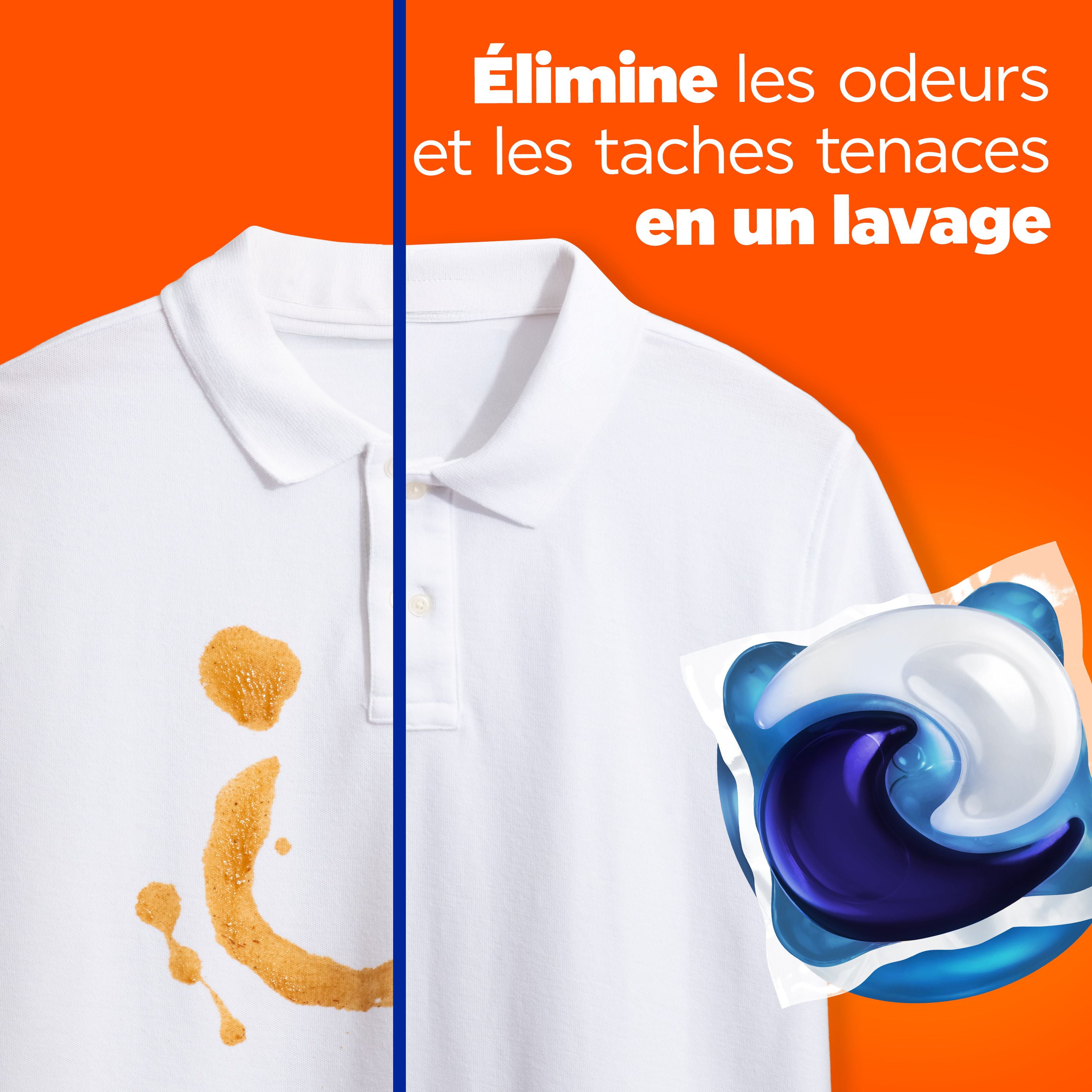 Détergent à lessive Tide PODS, détachant, éliminateur d’odeurs et protège-couleur 3 en de savon à lessive concentré, parfum Original