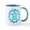 White/Blue Inside, variant on CafePress - Blue Tribal Turtle Sun Mugs - 11 oz Ceramic Mug - Novelty Coffee Tea Cup
