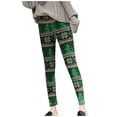 thumbnail image 5 of ManxiVoo Women's Elastic High Waist Fleece Lined Printed Leggings for Thermal Comfort in Winter Workout and Daily Use XXL Size Green, 5 of 8