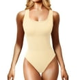 thumbnail image 1 of YDLCAFD Women's Bodysuits Sexy Ribbed Sleeveless Square Neck Sleeveless Tank Tops Bodysuits S, 1 of 5