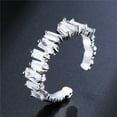 thumbnail image 5 of Niche Fashion DIY Creative Design Ring with Rhinestones, Hip-Hop Style, Irregular Zirconia Open Adjustable Ring, Trendy Black, White, And Green Zirconia Copper Material, Suitable for Both Men And, 5 of 31