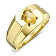 thumbnail image 6 of RYLOS Men's Rings Yellow Gold Plated Silver Ring Classic Solitaire 7X5MM Oval Shape Gemstone Designer Band Citrine November Birthstone Rings For Men Size 8, 6 of 7