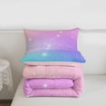 thumbnail image 6 of jejeloiu Pastel Star Pattern Queen Comforter Set Kids,Dreamy Print Bedding Comforter Set For Girls,Reversible,3pcs, 6 of 8