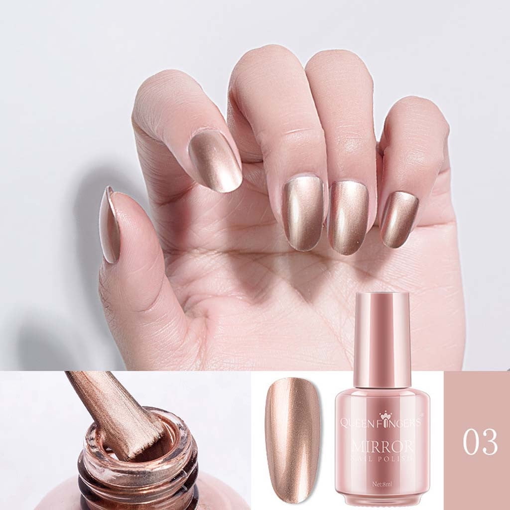 Mirror Nail Polish Plating Silver Paste Metal Color Stainless Steel  Mirror8ml 