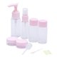 thumbnail image 1 of EeaseMX 1 juego/10 botellas de plástico con pulverizador, recipiente pequeño para crema, loción, líquido y agua, vacías, con bolsa impermeable para el hogar y el exterior (rosa), 1 of 8