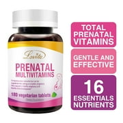 LOVITA Prenatal Multivitamins with Folic Acid & Iron, Support for Mom & Baby, 180 Vegan Tablets