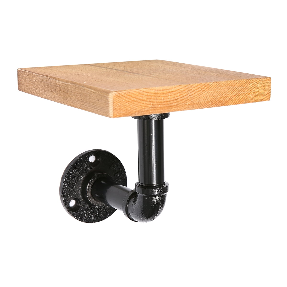 Industrial Wall Mounted Iron Pipe Shelf Bracket Bookshelf Open Display Rustic Heavy Duty Hardware Floating Shelves With Wooden Board For Office Home Christmas Decor Walmart Com Walmart Com