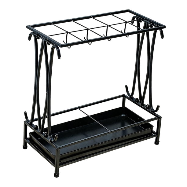 Soporte para paraguas, ganchos para paraguas, prácticos y multiusos, regalos resistentes al agua. Negro