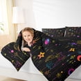thumbnail image 4 of Manfei Cute Cat Queen Comforter Set,Galaxy Stars Print Bedding Sets,Boho bohemian Style Bedding Comforter Set For Girls Kids,Ultra Soft Home Decor Reversible,3-Piece, 4 of 8