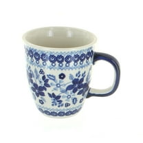 Blue Rose Polish Pottery Vintage Blue Daisy Coffee Mug