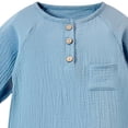 thumbnail image 6 of Teyfeniy 0.5-2T Toddlers Baby Rompers with Matching Hat 2 Piece Set Button Down Jumpsuits Long Sleeve Cute Comfy Casual Crew Neck Newborn Infant Outfit Set, 6 of 6