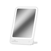 Impressions Vanity Chic Portable Tri Tone LED Makeup Mirror with Lights Perfect for Travel (White)
