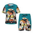 thumbnail image 1 of Fotbe I Love Sushi Pijama Estampada de 2 Piezas para Niños – Ropa de Dormir de Manga Corta Cómoda para Niños y Niñas, Camiseta y Shorts de Algodón-Medium, 1 of 6