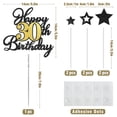 thumbnail image 2 of Cake Topper OffiCreative 30.º cumpleaños negro y dorado con brillo, 2 of 7