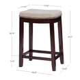 thumbnail image 5 of Linon Hampton Fabric Top Counter Stool, Beige, 24 inch Seat Height, 5 of 9