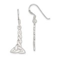 thumbnail image 1 of 925 Sterling Silver Twisted Knot Drop Dangle Earrings Celtic Claddagh, 1 of 6
