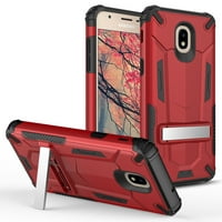 Samsung Galaxy Amp Prime 3 Case - ZV [Hybrid Dual Layered] Case with [Built in Kickstand] Slim and Shockproof [UV Coated] Metallic PC