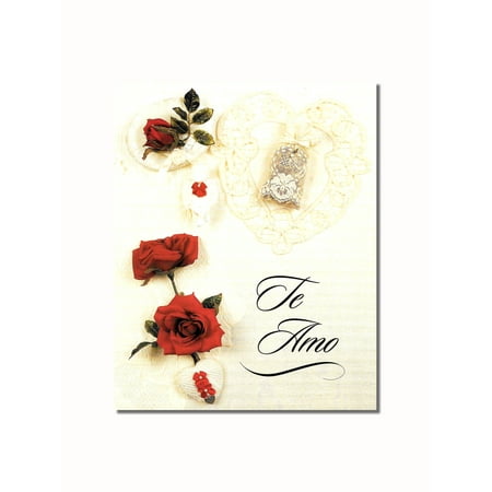 Latin Art - Hispanic Te Amo Flowers with Lace Inspirational Wall Picture 8x10 Art Print