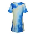 thumbnail image 6 of Aofany Business Casual Tops for Ladies Blouses Women Plus Size Tops Tie-Dye Print Short Sleeve V-Neck Blouse Pleated Hem Shirt Blue 5Xl, 6 of 8