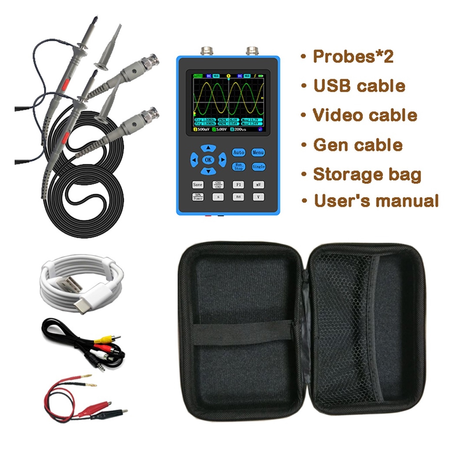 DSO2512G Portable Digital Oscilloscope 120M Bandwidth Single/Dual Channel Signal Generator Spectrum Analysis ,Professional Designed