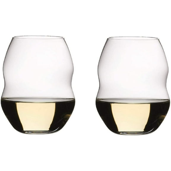 Riedel Swirl Dishwasher Safe Unique Stemless Water/Wine Glass Set (2 Pack)