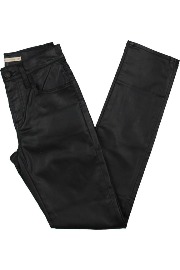 Womens 724 Faux-Leather High-Rise Straight Leg Pants