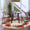 thumbnail image 4 of Floral Wreath Round Area&nbsp;Rug 5ft Blossoming Rose Non-Slip&nbsp;Washable Circle Rugs Soft Felt Indoor Floor Mat for Bedroom Kitchen Living Room Bathroom, 4 of 9