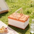 thumbnail image 1 of Foldable Storage Box - Multi Functional organizer Basket, Portable Tabletop Lid, Outdoor Camping & Home organizer, Plastic Storage Container, JKODE, 1 of 7