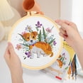 thumbnail image 4 of 3pcs Cat Dog Pattern Embroidery Kit, EEEkit Cross Stitch Practice Set with Hoops, 4 of 6