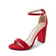 thumbnail image 1 of Sandalia DREAM PAIRS con Tacón Grueso Alto de 10 cm en Gamuza Roja Talla 8, 1 of 8