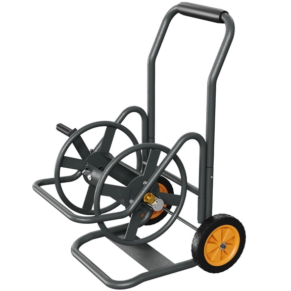 Studyset Heavy Duty Garden Hose Reel Cart with Wheels, Detachable Metal Holder, Weather Resistant Frame & Brass Fittings, Portable Outdoor Storage for Lawn, Yard & Patio