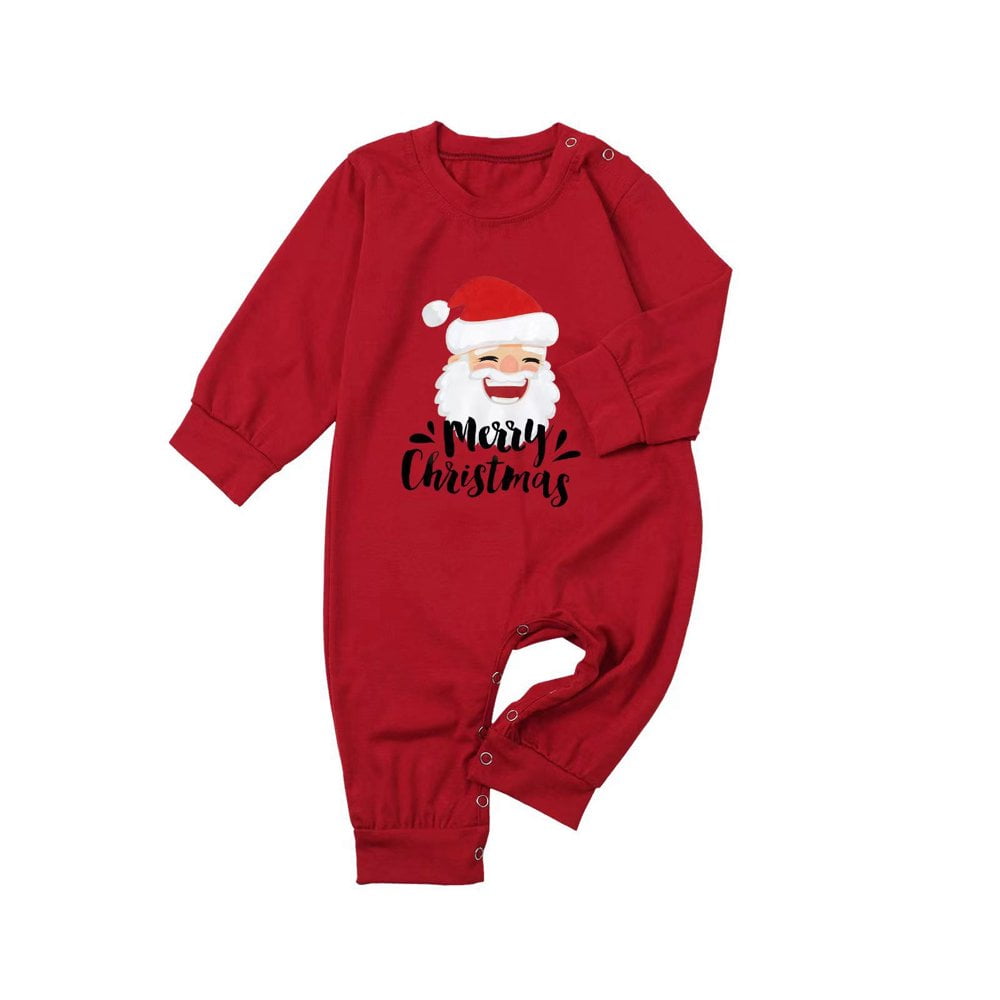 T-shirt à Manches Longues Col Imprimé Santa Assorti pour Bébé Noël