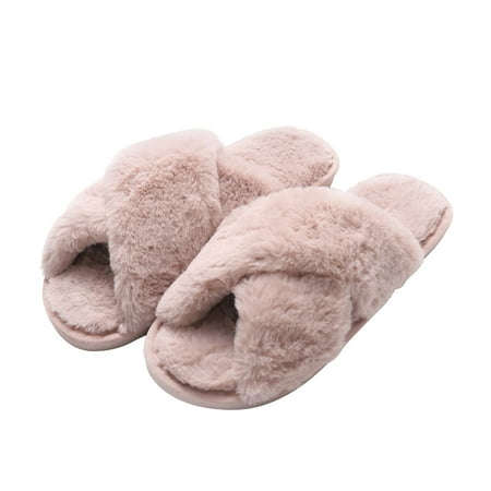 

NICEXMAS 1 Pair Plush Coral Slippers Winter Indoor Slippers for Women Girls Ladies (Pink Size 40-41)